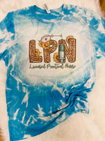 LPN bleached turquiose cotton tee unisex