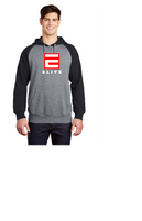 ELITE SOFTBALL RAGLAN 2 COLOR HOODIE BLACK/GREY