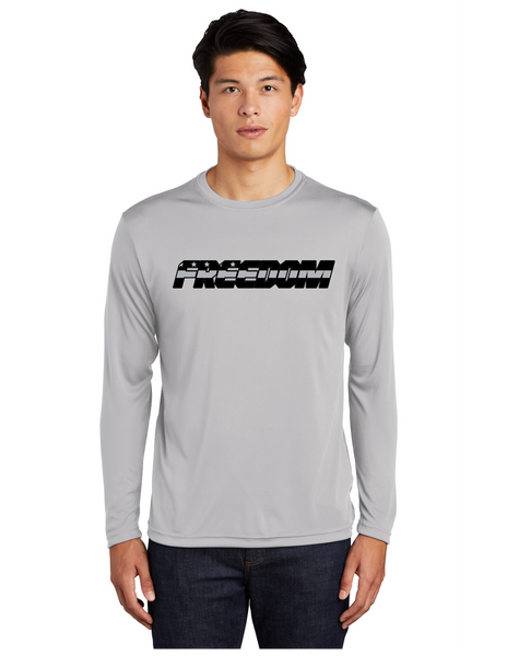 FREEDOM SILVER LONG SLEEVE DRI FIT BLACK GREY FREEDOM DESIGN