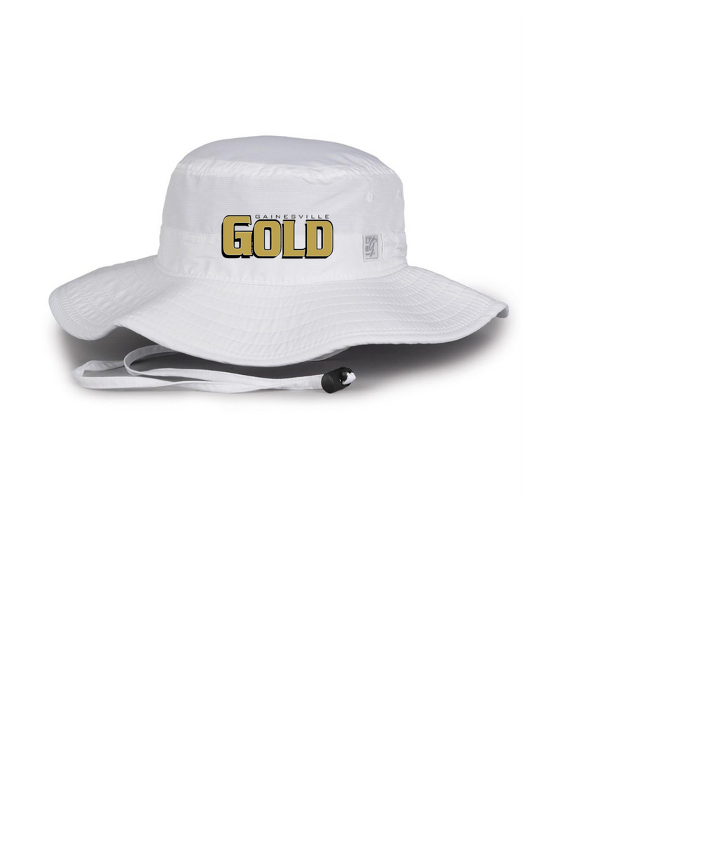 GAINESVILLE GOLD EMBROIDERED BOONIE HAT WHITE Fury Designs and Apparel