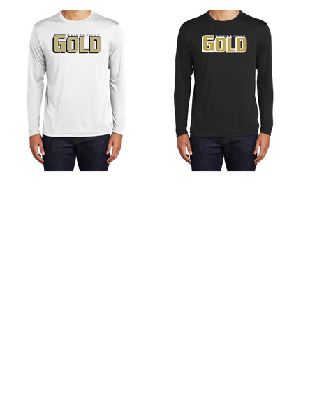 GAINESVILLE GOLD LS DRI FIT SHIRTS UNISEX 2 COLOR DESIGN