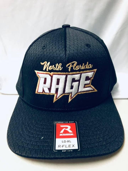 NORTH FLORIDA RAGE EMBROIDERED  MESH FITTED HAT  BLACK