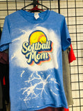 Bleached swirl softball mom  ss cotton tee unisex