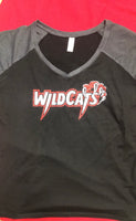 WILDCAT LADIES GAME DAY SS COTTON TEE V-NECK TOUCHDOWN LOGO