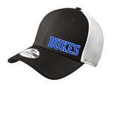 LADY DUKES MENS MESH FITTED HAT EMBROIDERED BLACK/WHITE