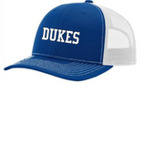 LADY DUKES RICHARDSON  TRUCKER SNAP BACK HAT ROYAL WHITE EMBROIDERED