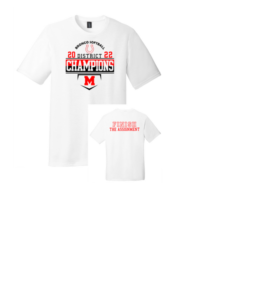 MIDDLEBURG SOFTBALL 2022 DISTRICT CHAMPS SHIRTS SS TRIBLEND