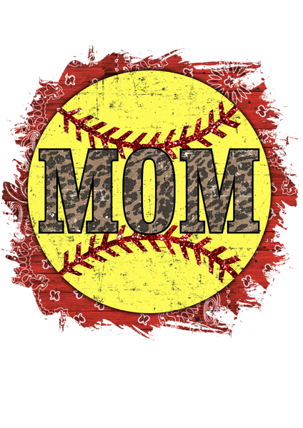 SOFTBALL MOM RED TRIM RED TRIM DRI FIT RACERBACK TANK