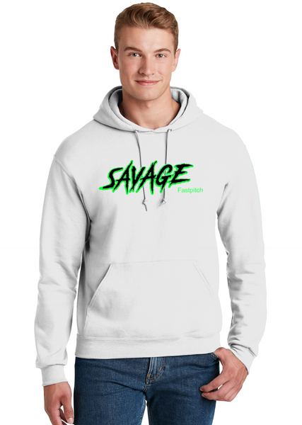 SAVAGE 12U UNISEX WHITE OR BLACK  HOODIE 2 COLOR LOGO