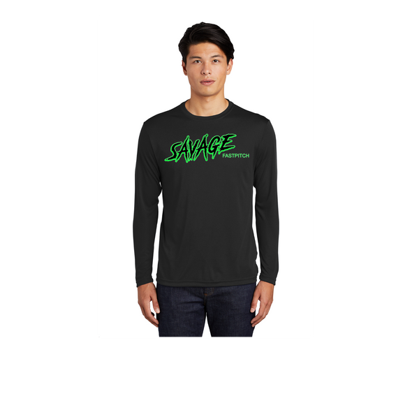 SAVAGE 12U UNISEX DRI FIT  TEE LONG SLEEVE BLACK