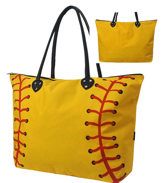 Yellow large canvas tote