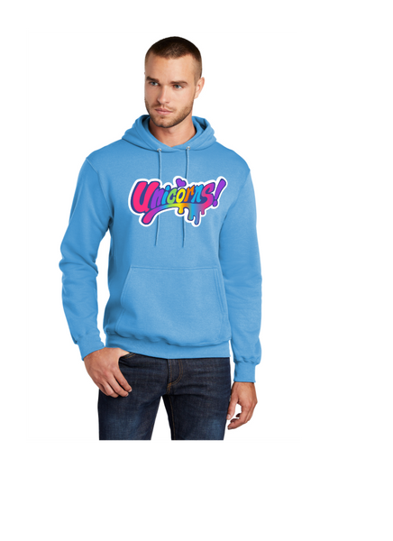 UNICORNS ADULT  HOODIE UNISEX  LONG SLEEVE MULTI COLOR DESIGN