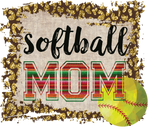 SOFTBALL MOM LEOPARD  STRIPE  SUBLIMATED DRI FIT TEE