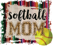 SOFTBALL LEOPARD  MOM STRIPE BOARDER SUBLIMATED SS TEE