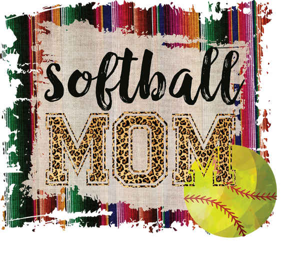 SOFTBALL LEOPARD  MOM STRIPE BOARDER SUBLIMATED SS TEE